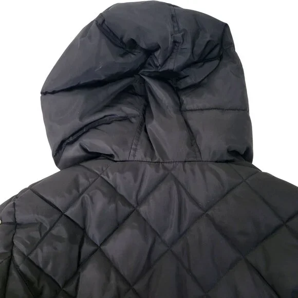 Karl Lagerfeld Paris Women's Quilted Hooded Jacket With Pearl Accents & Zipper P - Picture 4 of 7